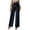 Navy, variant on Bigersell Pull on Pants for Women Stretch Full Length Womens Fashion Summer Solid Cotton Linen Casual Button Elastic Waist Long Pants Jeggings for Ladies