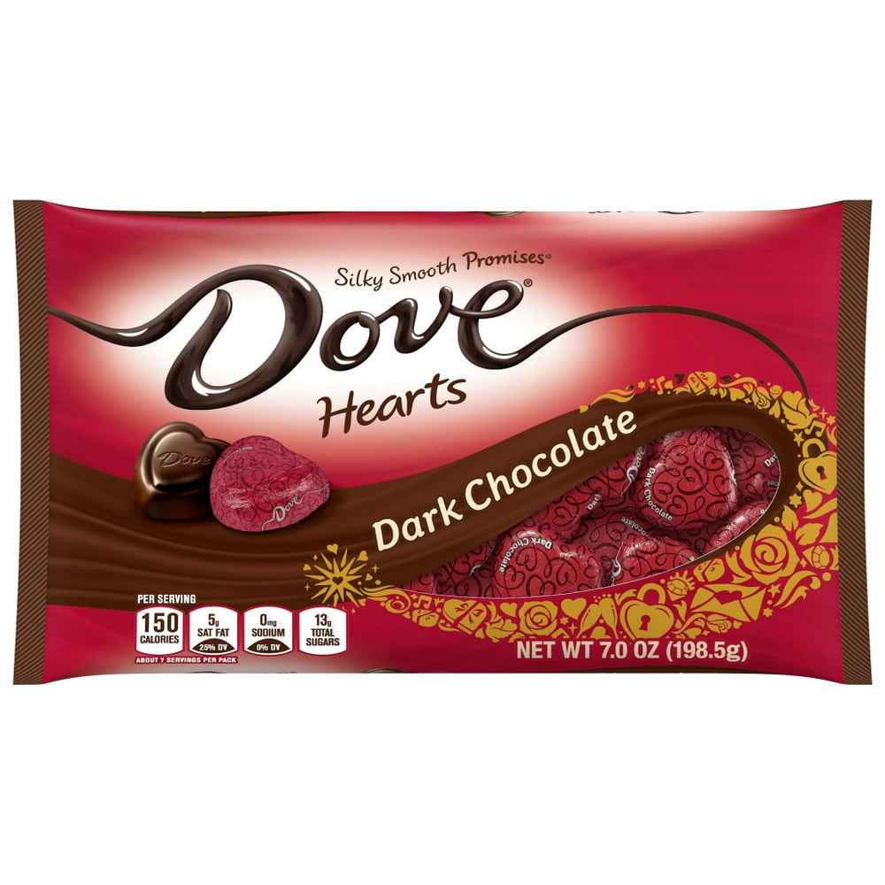 Dove Dark Chocolate Hearts, Valentines Day Candy (7 Ounces) Walmart