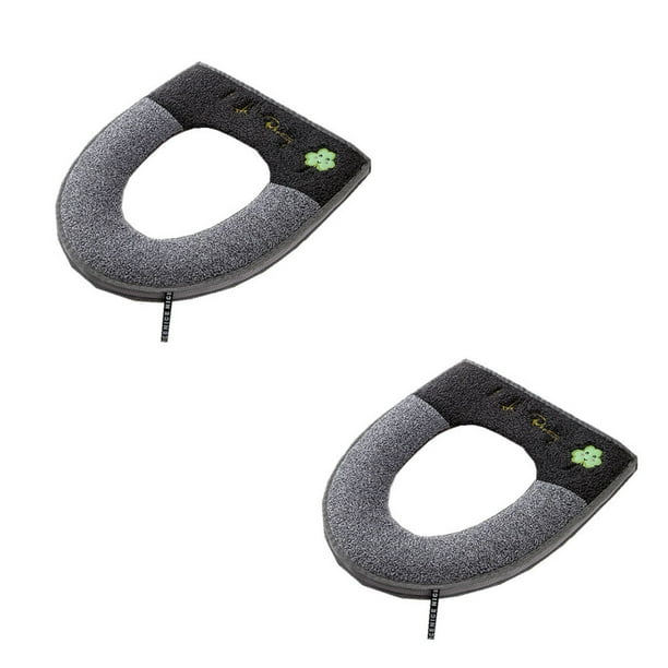 Asiento de inodoro acolchado con cremallera, funda de cojín gruesa para asiento de inodoro, alfombrillas antibacterianas, asiento de inodoro de lujo caliente, 2 uds. JAMW Sencillez