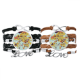 thumbnail image 1 of Hong Kong Map Sightseeing China Bracelet Hand Strap Leather Rope Wristband Double Set, 1 of 3