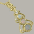 thumbnail image 3 of LBG 10k Gold Genuine Natural Opal & Diamond Womens Bohemian Pendant & Chain Necklace - Chain length 20, 3 of 5