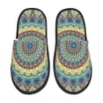 thumbnail image 1 of Fotbe Round Mandala1 Pantuflas Peludas para Mujer con Estampado, Zapatillas de Peluche, Zapatos de Invierno para Casa, Uso Interior y Exterior-Medium, 1 of 8
