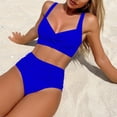 thumbnail image 7 of Zpanxa High Waisted Bikini Set Women High Waist Two Piece Swimwear Conservative Tankini Swimsuit with Split Side, 7 of 7