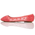 thumbnail image 5 of Charles Albert Women's Breathable Crochet Lace Ballet Flat Coral Size 6, 5 of 6