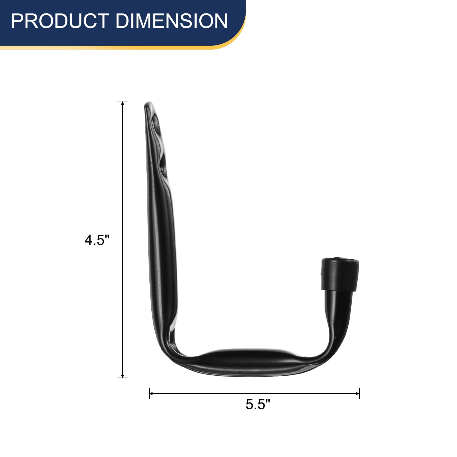 Uxcell 10pcs J shaped Garage Storage Hooks 4.5" x3.5" Anti-Rust J Utility Hanger for Hanging Bicycle Cords Tools, Black