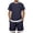 Grey, variant on Boys 2 Piece Waffle Knit Outfit Layered Look Short Sleeve Tee and Shorts Set,4-5 Years