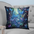 thumbnail image 4 of Pillow Covers 24x24 Set of 2, Blue Butterfly Throw Pillow Covers Decorative Couch Cushion Cover, Modern Art Forest Butterflies Microfiber Soft Square Pillowcases for Bedroom Living Room Sofa, 4 of 7