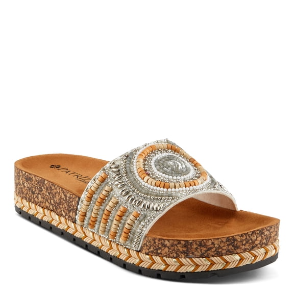 Patrizia Women's SWIRLA Multicolor Beaded One-Band Slide Cork Wedge Sandals