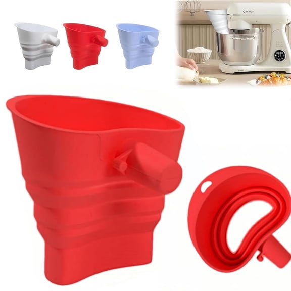 Mess-Free Flour Funnel – Spill-Proof Stand Mixer Attachment for 4.5–5 Qt Tilt-Head Models, Dishwasher Safe for Normal Temperature Wash, Baking Tool