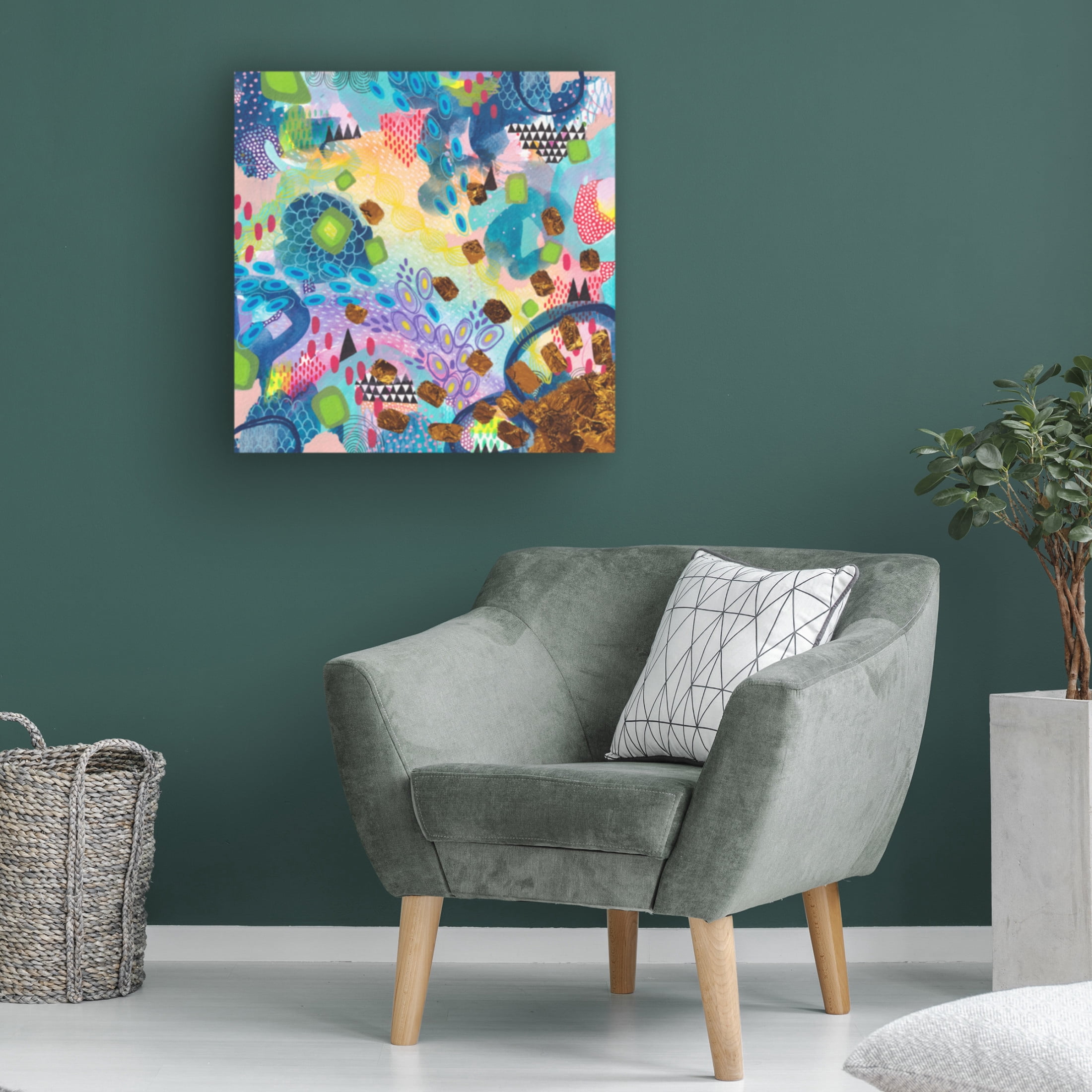 Canvas Wall Art - Van Dam Art 'Sun on the Ocean' Wall Art for Living Room, Bedroom, or Office Décor by Trademark Fine Art - 14 x 14 Inches