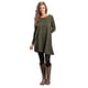 thumbnail image 2 of Vestido De Camiseta De Manga Larga Para Mujer Vestido Irregular Con Botones De Otoño (Verde) (M) Tmvgtek Mujer, 2 of 6
