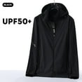 thumbnail image 2 of USNSM Unisex Men and Women UPF 50+ Summer Lightweight Jacket Patchwork Sports Long Sleeve Hooded Cycling Jacket Black XL, 2 of 3