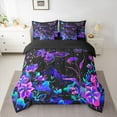 thumbnail image 2 of Manfei Teens Floral Butterfly 7 Pieces Bedding Comforter Set,Starry Sky Full Bedding Set Lightweight,Chic Flowers Fitted Sheet Flat Sheet,Breathable Home Decor,Reversible, 2 of 8
