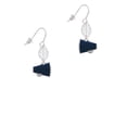 thumbnail image 2 of Delight Jewelry Silvertone Small Navy Blue Megaphone Silvertone Leaf French Earrings, 2 of 5