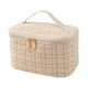 thumbnail image 3 of Bolsa de maquillaje, organizador, bolsa de aseo para niñas, bolsa de cosméticos portátil grande, estuche de viaje para cosméticos, bolsa de baño de , Beige, 3 of 9
