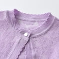 thumbnail image 4 of Dlentnea Girls Cardigan Sweater Kids Knit Cover up Button Cropped Tops Hollow out Long Sleeve Cardigans, 4 of 8
