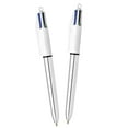 thumbnail image 2 of BIC 4 Colours Shine Ballpoint Pens Pack of 2 with Metallic Silver Barrel, 2 of 8