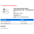 thumbnail image 2 of Power Steering Pump Seal Kit - Compatible with 1984 - 1989 Dodge Ram 50 1985 1986 1987 1988, 2 of 2