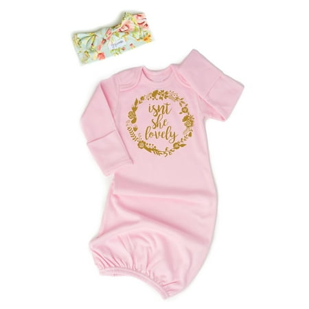 

Newborn Baby Girl Floral Nightgowns Headband Sleepwear Sleeping Bag