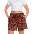 thumbnail image 3 of Cueply Women's Plus Size Shorts Casual Elastic Waist Ruffle Belted Shorts Adjustable Tie Knot Short for Women with Pockets, 3 of 6