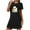 Black, variant on Sakmal Soft Moomoo Dresses for Women Black Halloween Playful Oversized Pajama Dress Short Sleeve Short Ghost Print Crew Neck Nightgowns S-2XL