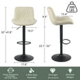 thumbnail image 6 of YOUNIKE Swivel Bar Stools Set of 2 Adjustable Leather Counter Barstool, Beige, 6 of 8