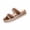 Brown, variant on Women's Double Strap Flat Sandals Trendy Casual Boho Open Toe Non Slip Braided Thick Sole Slides Sandals Comfortable Casual Shoes for Beach Vacation Travel
