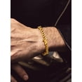 thumbnail image 3 of Bandmax 12MM Thorns Cuban Link Chain Bracelet for Men Dad Son Father's Day Graduation Gift Stainless Steel 14K Gold Plated Curb Chain Bracelet for Women Punk Jewelry, 3 of 9