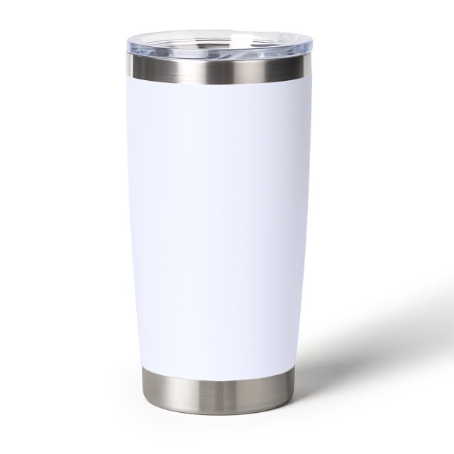 Muka 20 Oz Stainless Steel Tumbler, Vacuum Insulated Travel Mug with Lid, Powder Coated-White