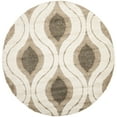 thumbnail image 5 of SAFAVIEH Florida Declan Geometric Swirls Shag Area Rug, Cream/Smoke, 6'7" x 6'7" Square, 5 of 11