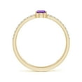 thumbnail image 2 of ANGARA Natural Pear Amethyst Parallel Split Shank Ring with Accents in 14K Yellow Gold for Women (Size-6x4mm) | February Birthstone, Anniversary, Jewelry Gift for Women | Natural Amethyst Ring, 2 of 8