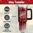 thumbnail image 6 of 40 oz Christmas Tumblers with Handle and Straw, Buffalo Snowflakes 40oz Stainless Steel Vacuum Insulated Travel Coffee Mug Cup Water Bottle, Christmas Decor Stuff Accessories Gifts for Women, 6 of 6