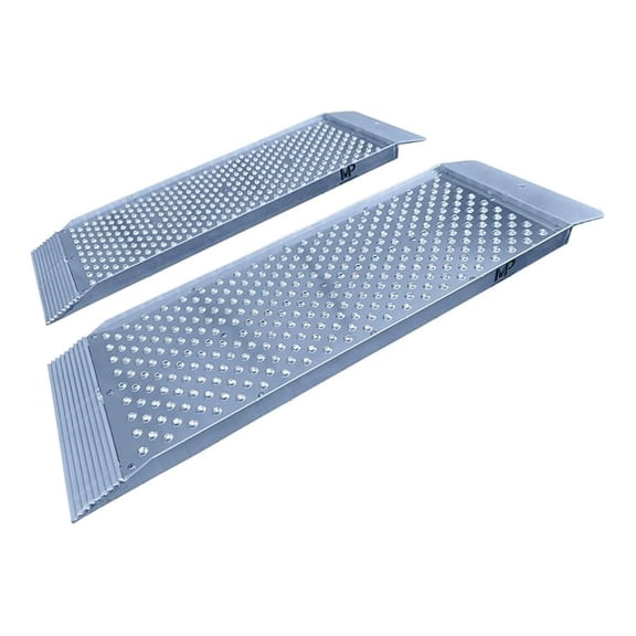 Dual Runner Shed Ramps with Punch Plate Surface & 1,500 lbs. Weight Capacity - 12" Wide, 3' Long (Sold in Pairs)
