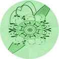 thumbnail image 1 of Ahgly Company Machine Washable Indoor Round Transitional Mint Green Area Rugs, 7' Round, 1 of 7