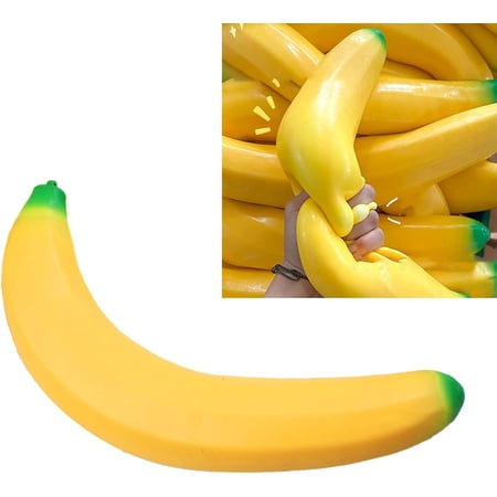 strola Toys Giant Banana squeezable Slow Rising Stress Relief Toys 45cm Soft Foam Fidget Toys for Adults Ki-ds Sensory Anxiety Desk Accessories Office Novelty Stress Ball Gift