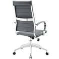 thumbnail image 3 of Modern Contemporary Highback Office Chair, Grey Faux Leather, 3 of 4