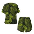 thumbnail image 5 of Picia Tropical Palm Leaves Fern Leaf Pajamas Sets for Women Soft Short-Sleeved Pjs with Lounge Shorts Two Piece Sleepwear-Large, 5 of 9