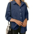 thumbnail image 2 of Clothing 2025 Super Soft Wrinkle Free Button Down Shirts for Women Formal Work Dress Blouses Tops Womens Button Down Shirts Boyfriend Long Sleeve Oversized Blouses Tops, 2 of 5