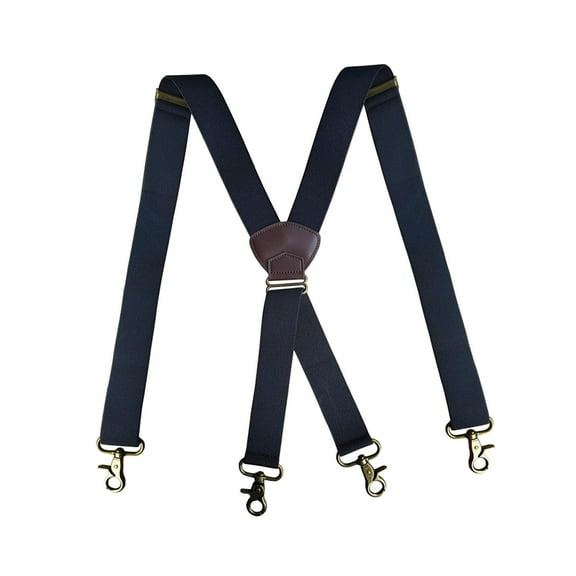 segolike Men Suspenders Elastic Wide Suspenders Simple with 4 Swivel Hook Clips Braces x Type for Cosplay Dance Costume Jeans Holidays Black