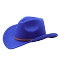 thumbnail image 4 of Wdgfv Kids Cowboy Hat for Girls Boys Western Cowgirl Hat with Buckle Belt Unisex Wide Brim Fedora Hat Dress Up Costume 6-12 Years, 4 of 4