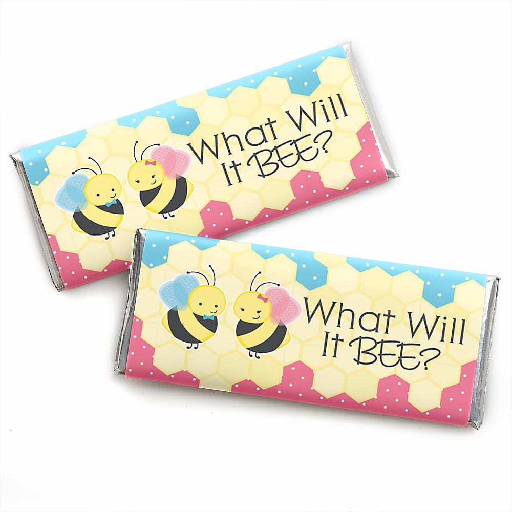 What Will It BEE? - Candy Bar Wrapper Gender Reveal Favors - Set of 24 