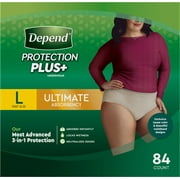 Depend Protection Plus Ultimate Underwear for Women, Large (84 Count)