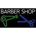 thumbnail image 1 of Barber Shop With Dryer And Scissor LED Neon Sign 20 x 37 - inches, Black Square Cut Acrylic Backing, with Dimmer - Bright and Premium built indoor LED Neon Sign for Defence Force., 1 of 6