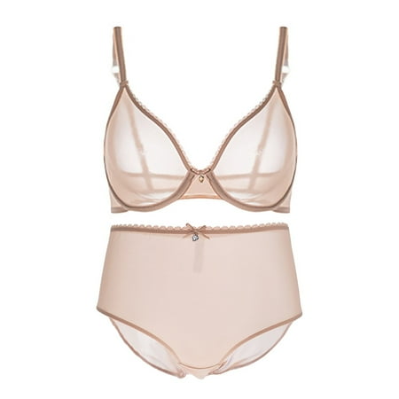 

Varsbaby Women s Underwire Sheer Bra and High Waist Panties Sets