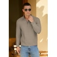 thumbnail image 2 of Iceglad Mens Quarter-Zip Sweater Textured-Knit Mock Neck Pullover Business Casual Slim Fit Knit Texture Sweater, 2 of 8