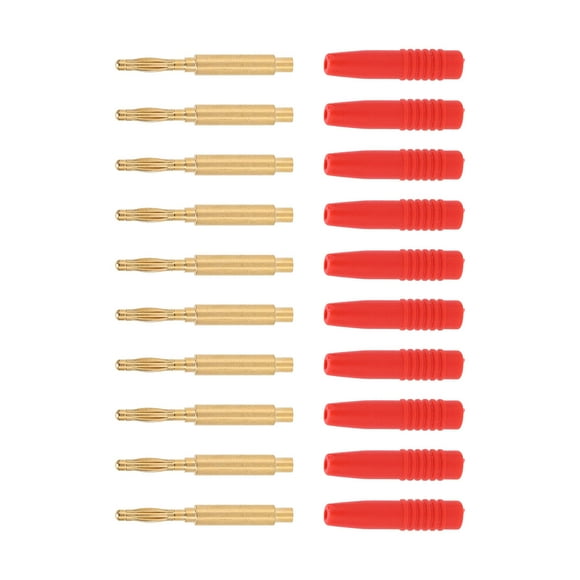 Conector macho Conector tipo banana, 10 piezas Conectores tipo banana Conectores tipo banana de seguridad con aislamiento dorado Conectores tipo banana creados magistralmente
