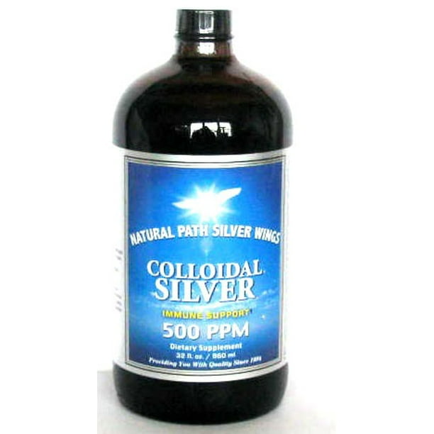 Colloidal Silver 500 PPM Natural Path Silver Wings 32 fl oz Liquid
