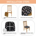 thumbnail image 4 of Black Christmas Snowman Seat Covers for Dining Room Chairs Set Of 4,Stretch Printed Washable Chair Seat Cover with Elastic Ties and Button,Removable Waterproof Couch Cushion Covers, 4 of 6