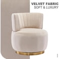 thumbnail image 4 of Tabaray Swivel Barrel Chair,Mid Century Modern Accent Chair,Fluffy Velvet Upholstered Comfy Armchair,Round Sherpa Chair with Gold Base for Nursery,Living Room,Bedroom,Office,Waiting Room, Beige, 4 of 18