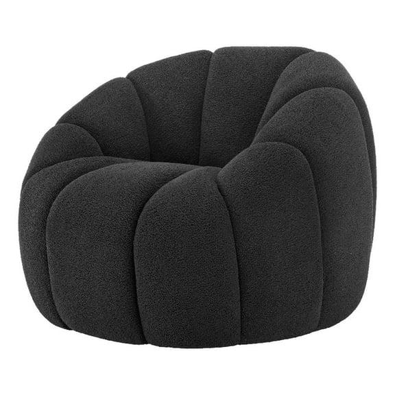 NPD Furniture Callista Fabric Swivel Accent Chair in Monroe Black